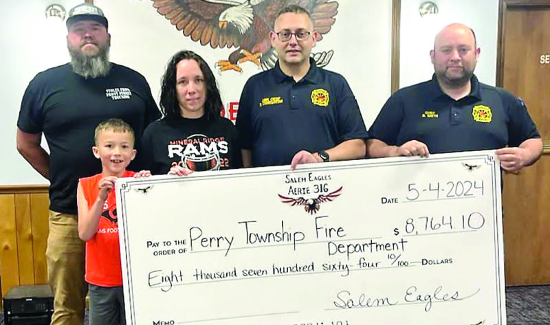 Salem Eagles donate to Perry Township FD | News, Sports, Jobs - Salem News